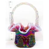 Fenton plum opalescent basket