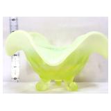 Fenton topaz diamond optic footed bowl