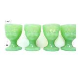 Lot of 4 jadeite child face egg cups