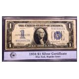 1934 blue seal $1 silver certificate