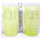 Pair Fenton topaz drapery tumblers, 1920s-rare
