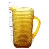 Vntg soreno gold amber glass pitcher