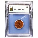 Graded MS66 1948 Lincoln wheat penny