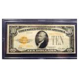1928 $10 gold certificate note