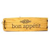 Wood 23x7in Bon Appetit serving tray