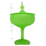 Tiffin satin vaseline urinium covered compote