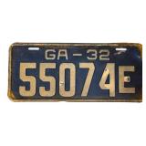 1932 Georgia license plate