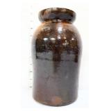 Vntg 10in brown wax seal jar