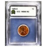 Graded MS66 1956D Lincoln wheat penny