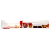 Lot of estate colorful glassware