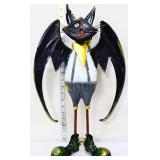 Black metal 20in black cat with wings