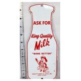 Porcelain 4.5x10 King Quality Milk sign