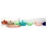Mixed estate colored glass lot some as is