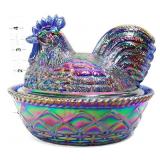 Westmoreland amethyst carnival hen on nest