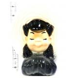 Vintage Asian girl wall pocket