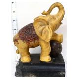 Vntg 7in elephant figure on black base