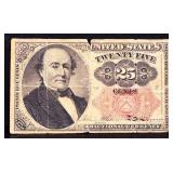 1874 25 cent fractional note