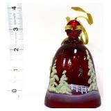 Fenton ruby Christmas bell ornament