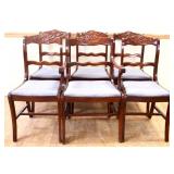 6 vntg rose back dining chairs