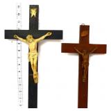 Lot of 2 wood crucifixes