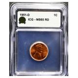 Graded MS65 1951D Lincoln penny