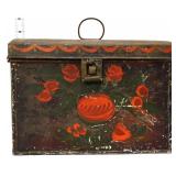 Vntg metal black toleware document box see pics
