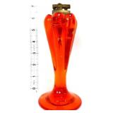 MCM amberina 7in swung glass table lighter