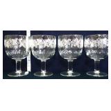 Lot of 4 clear glass goblets