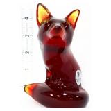 Fenton amberina 4.5in sitting fox figure
