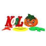 Lot of 5 vntg plastic popcorn holiday decor