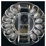 Large clear glass egg dish