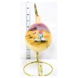 Fenton burmese Silent Night ornament on stand