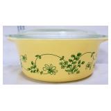 Vntg Pyrex #472 shenandoah scroll dish w/ lid