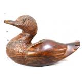 Vintage carved wood duck figure
