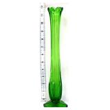 Vntg emerald green 12in bud vase