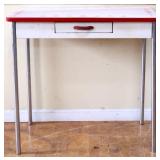 Vintage enamel top table w/ metal legs