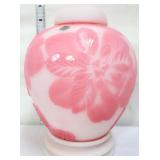 Fenton rosalene K Murphy sand carved ginger jar