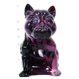 Westmoreland purple slag bulldog glass doorstop