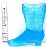 Blue glass daisy & button boot