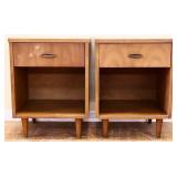 Pair MCM 1 drawer nightstands see photos