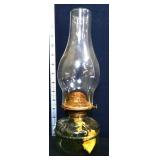 Vintage clear glass oil lamp