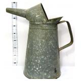 Vntg galvanized metal oil pitcher