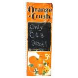 Vtg metal 13x39 Orange Crush chalkboard-touched up