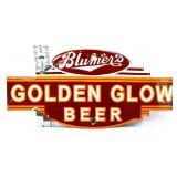 Porcelain 8x3.75in Golden Glow Beer sign
