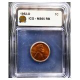 Graded MS65 1952D Lincoln wheat penny