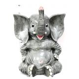 Vintage 8in grey elephant figural bank