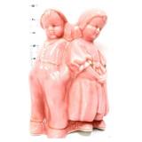Vntg pink 7in child figural planter