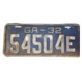 1932 Georgia license plate