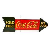 Metal 27.5x8.75 Coca Cola arrow sign