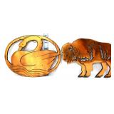 Lot of 2 metal animal trivets